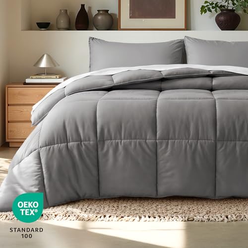 King Grey Ultra Soft Comforter Set - Double Brushed Microfiber Bedding