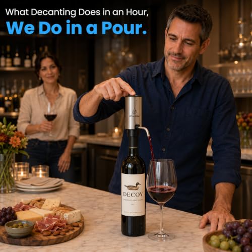 Electric Wine Opener & Aerator Set with Accessories - Rechargeable Automatic Corkscrew & Dispenser