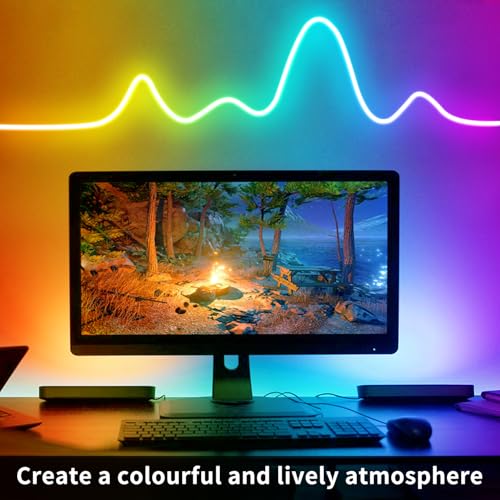 132FT RGB LED Neon Lights Strip with App Remote Waterproof Flexible Rope Lights for Bedroom & Outdoor Decor