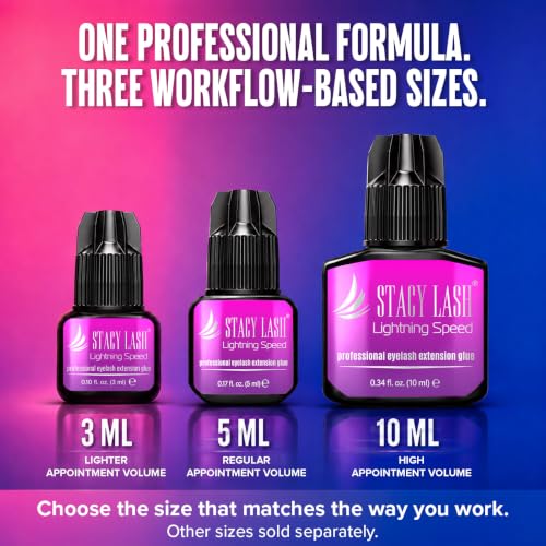 Lightning Speed Eyelash Extension Adhesive 0.34 Fl Oz - Fast Dry, Long Retention, Black Lash Glue for Professionals