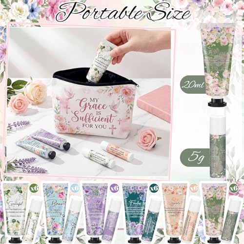 36 Sets Christian Hand Cream and Lip Balm Gift Set - Bible Verse Encouragement