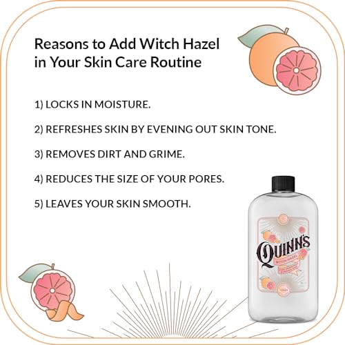 Quinn¡¯s Alcohol Free Witch Hazel with Aloe Vera 16 Ounce (Pink Grapefruit and Orange Rind)