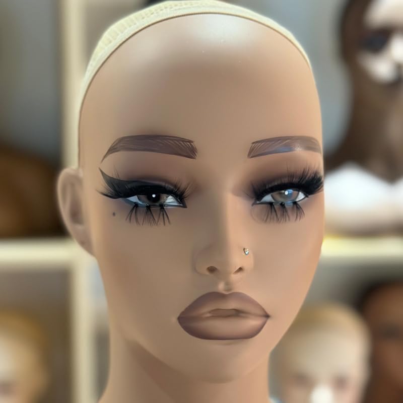 Professional Mannequin Head with Mesh Wig Cap for Display & Styling