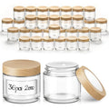Clear Glass Jars with Woodgrain Lids - 2 oz, 36 Pack, Travel & Storage