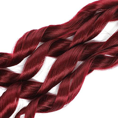 French Curly Braiding Hair Burgundy 24 Inch 8 Packs for Black Women