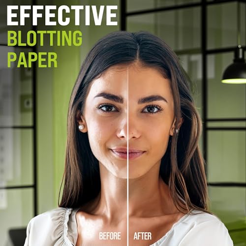 Oil Blotting Sheets for Face - 800 Sheets Pack - Makeup Friendly & High Absorbency - Natural Bamboo Charcoal - Compact & Biodegradable - Variation of THIS listing 1 Count