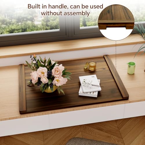 Oenalw Rustic Wooden Noodle Board Stove Cover 30x22 Brown for Electric & Gas Stoves