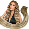 Clip-In Hair Extensions Balayage Human Hair 18 Inch Sunset Grove Chestnut Mix