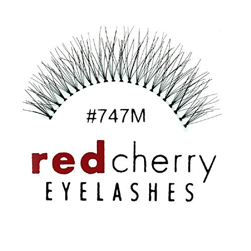 Red Cherry #747M Strip False Eyelashes Black Natural to Glamorous Design (6 Pairs)