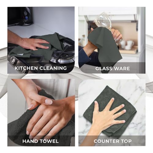 Gray Washcloths Bulk Pack of 36 - 12x12 Inch 100% Cotton Face & Body Towels - Soft, Absorbent, Multi-Purpose
