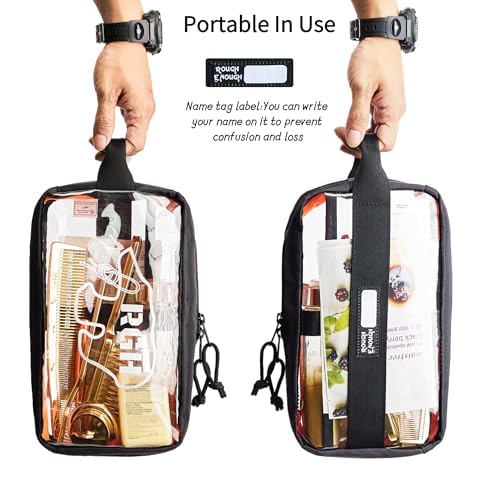Rough Enough Clear Travel Toiletry Bag for Women Men Leakproof Cosmetic Makeup Organizer for Toiletries Makeup Skincare Essentials