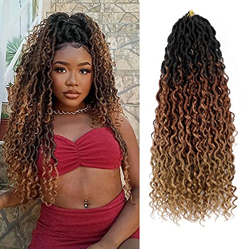 18 Inch LIYATE Goddess Locs Crochet Hair 6 Packs T1B/30/27 - Pre-Looped