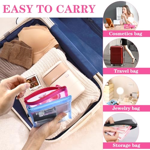 42 Pcs Mini Zipper Mesh Bags, 5 x 4 Inch Small Makeup Bag Lipstick Cosmetic Accessories Organizer Nylon Makeup Zipper Pouch Beauty Travel Toiletry Bag Kit for Women (7 Colors)