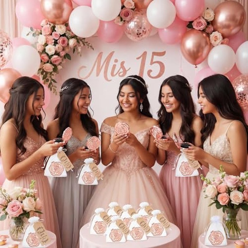 24 Sets Rose Compact Mirrors Brush Bulk Quinceanera Party Favors for Guests Travel Mirror Thank You Gifts Bulk for Sweet 16 15 Party Favors Bridal Shower Wedding Souvenirs(Rose Gold)