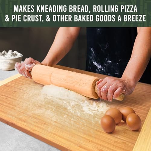 Two-Tone Large Wooden Cutting Board 30x20 Inches - Extra Large Carving & Serving Board