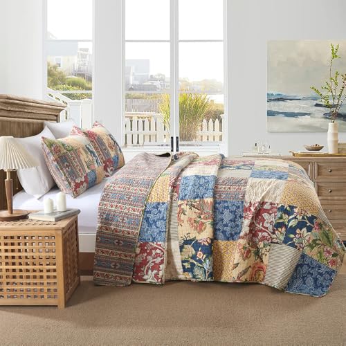 ENASAL Luxury Floral Reversible Cotton Bedspread Quilt Set Queen 90x98in