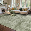 Cuzwlovita 8x10 Ft Green Abstract Washable Area Rug - Modern Living Room Decor
