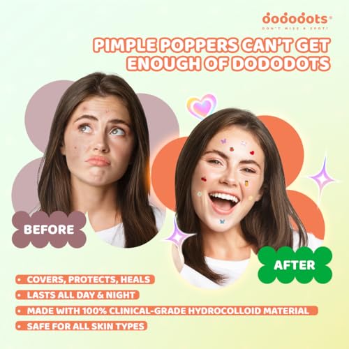 Dododots Pimple Patches bulk - Cute Acne Hydrocolloid Patch, Pimple Patches for Zit, Spot and Blemish Treatment, Acne Patches Bundle (8 Sets, 192 Acne Patches)