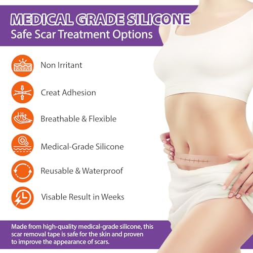 Silicone Scar Sheets, Silicone Sheets for Scars, Silicone Scar Tape for Surgical Scars, Medical Grade Scar Tape for Acne Scar Treatment, Stretch Marks, Tummy Tuck (1.6¡±x 60¡±), Roll-1.5M