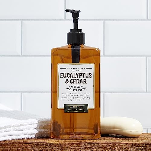 Deep Cleansing Hand Soap with Pump Dispenser - Eucalyptus & Cedar - 17 Fl Oz Pack of 4