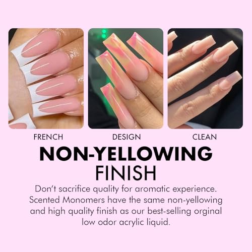 MakarttPro Strawberry Scented Monomer for Acrylic Nail Sets and Acrylic Nail Kit, 16oz - Medium to Fast Setting, MMA Free, Made in USA, Professional Quality Acrylic Liquid