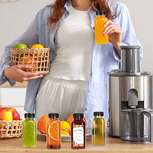 8oz Plastic Juice Bottles with Caps - 134 Pack, Reusable Food Storage Containers