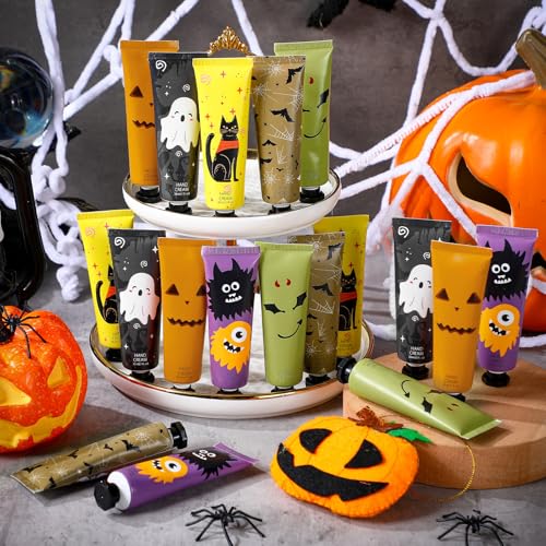 72 Pack Halloween Hand Lotion Gift Set - Festive Nourishing Hand Creams with Ghost, Bat, Pumpkin & Cat Designs - Classic Variation