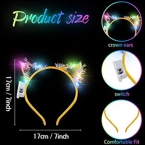 LED Cat Ears Headband Bulk Pack - Gold Silk Party Costume Accessories