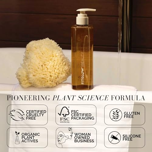 FITGLOW Beauty Cloud Body Wash | Barrier-Protecting Hydrating Gel Cleanser with Ceramides + Cloudberry | Multi-Use for Body, Face & Hair | Gentle, Non-Stripping | 500ml / 16oz