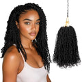 Kulayss 16 Inch Pre-Looped Yanky Twist Crochet Hair - 30 Strands, Mini Passion Twists, Senegalese Braiding, Natural Black, 8 Pack (Variation: 8/pack, 1B#)