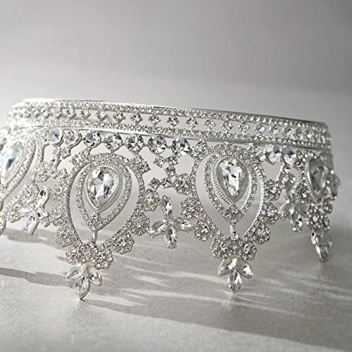 Queen Crown Tiara for Women - Quinceañera Princess Tiara in Silver
