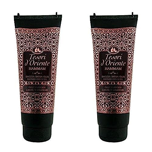 Tesori d'Oriente:"Hammam" Shower Cream Oil with Argan Oil and Orange Blossom 8.45 Fluid Ounce (250ml) Packages (Pack of 2) [ Italian Import ]