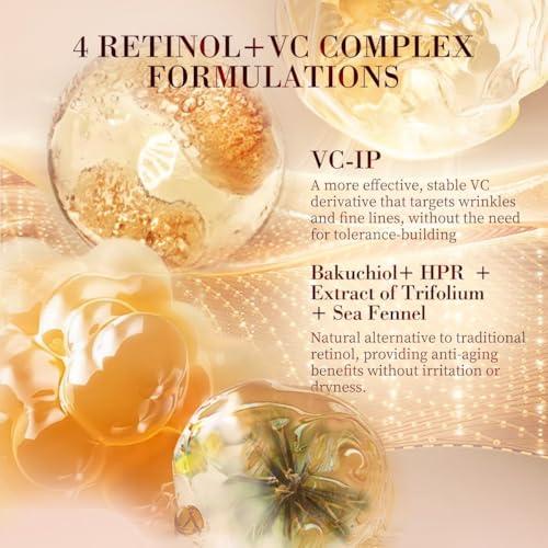 HKH Bakuchiol Plant Retinol Capsule Serum with Vitamin C & Peptides - Nourishing + Massager