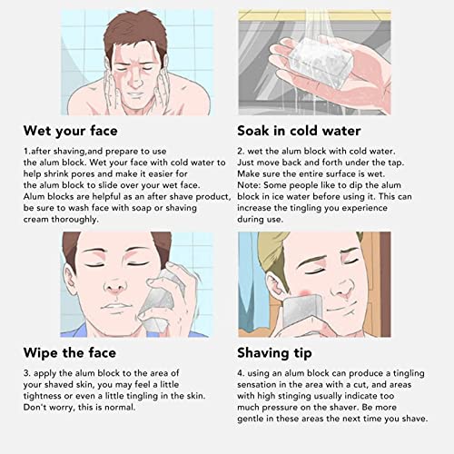 Alum Block After Shave, After Shave Alum Block Alum Block Portable Men's Skin Soothing Stone for Cuts Nicks