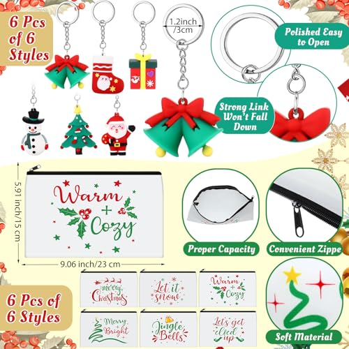 Christmas Gift Set with Tumblers Socks Makeup Bags & Keychains - Merry Christmas Variation