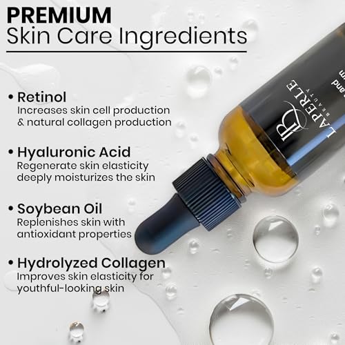 Collagen + Retinol Serum for face with Hyaluronic Acid 1 fl oz | Anti Aging, Reduce Fine Line & Wrinkles | Paraben Free and Cruelty-Free | Retinol Serum to Increase Skin Cells