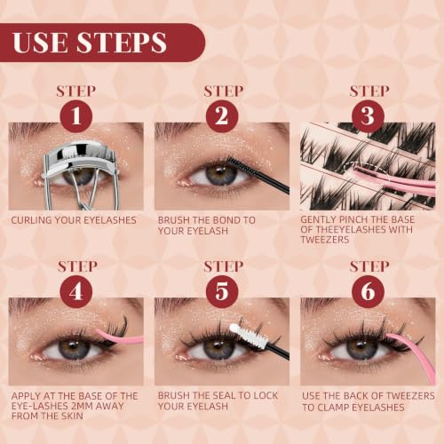 Fox Eye Lash Clusters Kit - Wispy Reusable Synthetic Lashes - LJ01 Variation