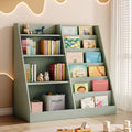 Tatub Upgraded 6-Tier Kids Wooden Bookshelf and Toy Storage with 4 Display Shelves, Sage Green