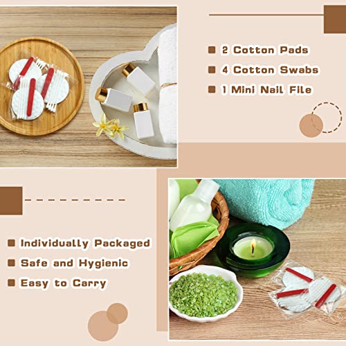 Tondiamo 400 Set Hotel Vanity Set Individual Vanity Kit Hotel Hospitality Set Disposable Travel Amenities Kit Bulk Include Cosmetic Cotton Pads, Cotton Swabs, Nail File for Shelter Homeless
