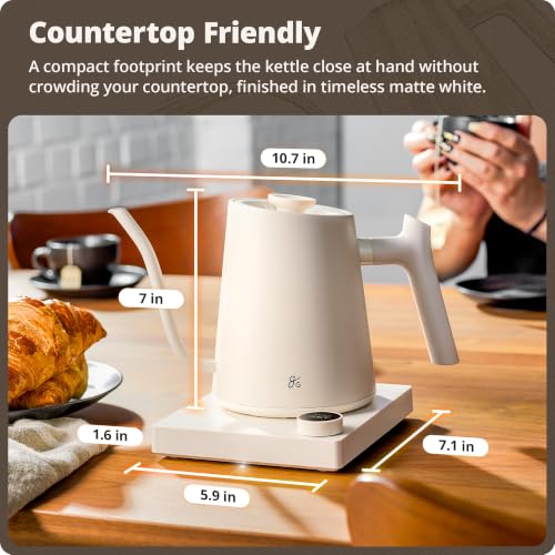 Greater Goods 0.8L Electric Kettle with Temperature Control - Birch White