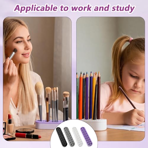 QUYLIXX Multicolor Silicone Makeup & Brush Organizer Set - 4 Pcs Travel Storage