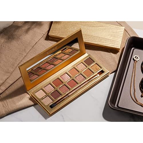Sigma Beauty Ambiance Eyeshadow Palette | Luminous, Neutral and Gold Shades | Summer Vibes, Mirror Included