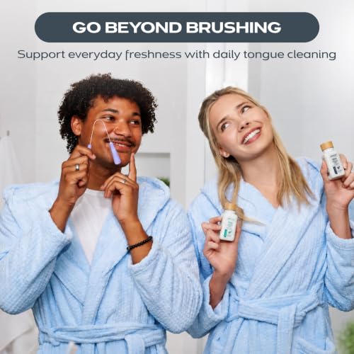 drTung's Stainless Steel Tongue Scraper 2 Pack for Adults & Kids - Gentle Oral Hygiene Tool