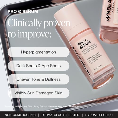 Full Size Vitamin C Serum - Brightening Face Serum with Ferulic Acid & Peptides - Refillable 15% Vitamin C
