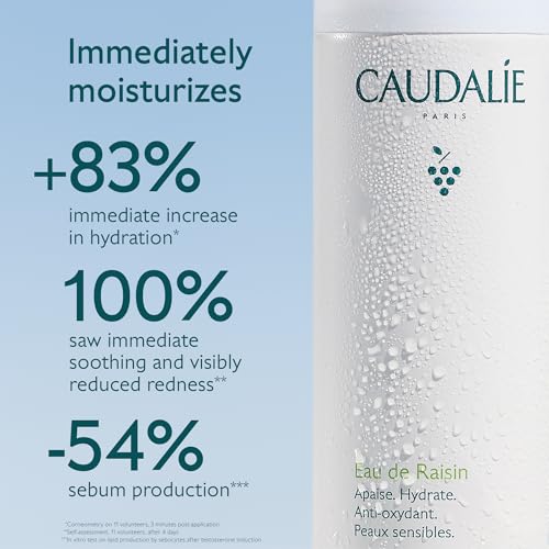 Caudalie Grape Water Moisturizing Face Mist 7 Fl Oz – Hydrating & Soothing Toner