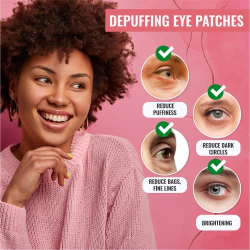 LOOKATME 20 Pairs Combo Under Eye Masks for Puffiness & Dark Circles - Korean Hydrogel Patches with Caffeine, Collagen & Brightening Effect