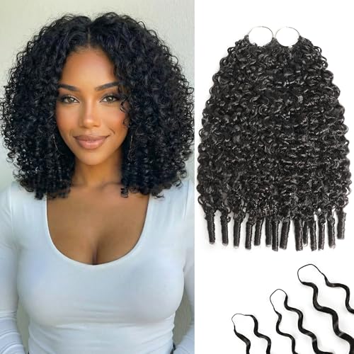 12 Inch Burmese Curly Human Crochet Hair - 120g for Black Women Variation #1B-Burmese Curly