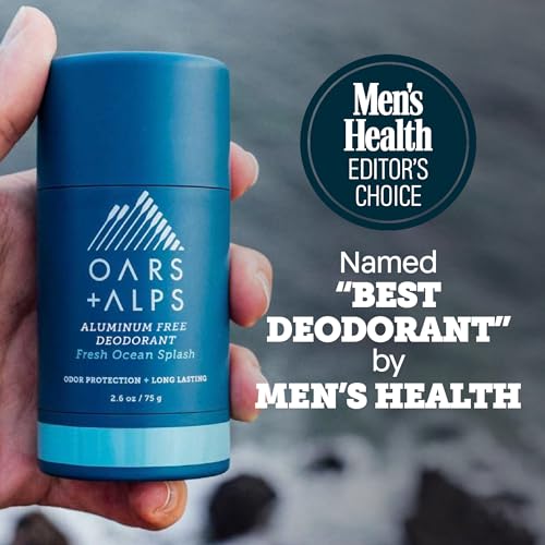 Men's Aluminum Free Deodorant with No Residue - Fresh Ocean Splash, 3 Pack, 2.6oz - Clear & Non-Sticky
