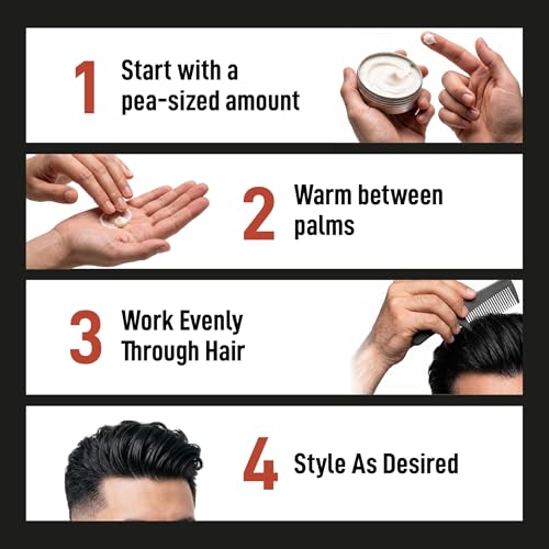 Men's Grooming Cream with Medium Hold & Natural Shine - Hair Styling & Conditioning