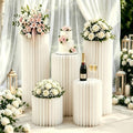 Foldable White Cylinder Pedestal Stands - 5 Pack for Party & Event Decor Variation of White / 5PCS